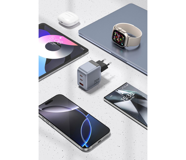 Vention Ładowarka 70W GaN PD 1x USB-A 2x USB-C czarna - 1543402 - zdjęcie 3